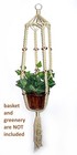 3 Vintage 1970   s Macrame Plant Hanger Lot Boho Hippie Retro Decor Blue Natural