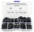 450pcs Black Nylon Flat Washer Assortment Kit  For M2 M2 5 M3 M4 M5 M6 M8 