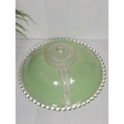 Vintage Glass Ceiling Light Fixture Green Round 3 Chain Light Globe  Beaded Edge