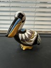De Rosa Montevideo Gold And Platinum Hand Crafter Ceramic Pelican  Nwb Rare
