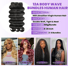 12a Brazilian Human Hair Bundles 14 16 18 20 Inch Body Wave Natural Black