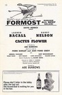 Lauren Bacall  cactus Flower  Barry Nelson   Brenda Vaccaro 1965 Tryout Playbill