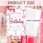 Pink Bow Birthday Party Invitations- 20 Pack Girls Birthday Invite With Envel   
