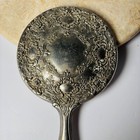 Vintage Heavy Silver Plate Victorian Styled Handheld Vanity Mirror Ornate  2