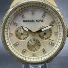 Michael Kors Jet Set Watch Women 37mm Mop Dial Gold Tone Daydate Mk-5039 Newbatt
