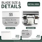 7 Pcs Clipper Blades 0 1-6 3mm With Oster 76  Silver