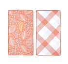 Nwt Norwex Tea Towels Burnished Sunset Orange Plaid Set Of 2 Kitchen Dish Cloths