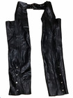 Vtg Leather Chaps Mens Sz L Riding Moto Biker Western Rodeo Black Zip And Snap