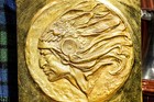 Solid Antique Brass Metal Art Plaque Native American Indian Chief Sculpture