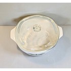 Vintage Anchor Hocking Black Wheat Casserole Dish W  Glass Lid 7  Usa