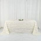 Ivory 90 x132  Taffeta Rectangular Tablecloth Leaf Petals Design  Party Supplies