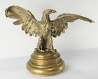 Antique 19th C Large American Or European Bronze Or Brass Eagle Finial Sculpture