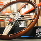 14  Inch Polished   Wood Steering Wheel Chevy Bowtie Horn   6 Hole C10 Camaro