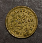 Brass Civil War Token Store Card 885a-1b R3 Dry Goods Oil Cloths Carpets L 4086