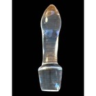 Vtg Clear Heavy Glass Wine Bottle Decanter Stopper Only Mcm Large Teardrop Shape