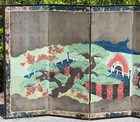 Beautiful Antique Japanese Screen Of Landscape And Figures  6 Panel 2 Of 2 Fine 