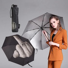 Rain Middle Finger Umbrella Women Umbrella Men Windproof Folding Personality Bla