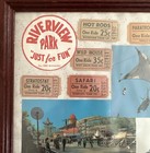 Vintage Riverview Amusement Park Chicago Il Souvenir Ride Tickets Framed Collage