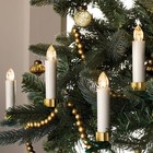 10ct 4 88  Christmas Tree Taper Flameless Candles Brass - Hearth   Hand