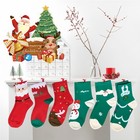 6 Pairs Christmas Stockings Gift Set - Soft Plush Xmas Stockings With 6 Greeting