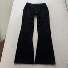 Juicy Couture Women s Black Velour Flared Track Pant Drawstring Dog Logo Size M