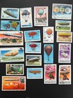 20 Blimps   Balloons On Stamps - No Duplicates - Free Shipping
