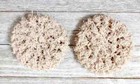 Crochet Handmade Kitchen Scrubbies Reusable Dish Sponge Cotton 3 Inch Tan 2pc