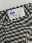 Hospitality Hotel Chef Pants Black White Checker Waist 29-30 Zipper Flat Front