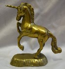 Vintage Solid Brass Unicorn Figurine Paperweight  4 75    Statue Figure