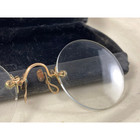 Antique Pince-nez Eyeglasses With Velvet Lined Case Victorian 