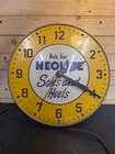 Vintage Neolite Soles   Heels Advertising Clock Works Perfect Not Pam Clock 12   