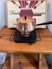 Vintage Fondue Set Spring Switzerland Copper Stainless Steel Original Box Great 