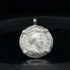 Genuine Marcus Aurelius Silver Coin In Hand Made Sterling Silver Pendant