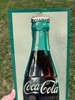Original Coca Cola Embossed Painted Metal Thermometer Sign No Tube