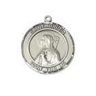Sterling Silver Saint Brigid Of Ireland Medal 24  Lobster Claw Chain Necklace