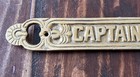 Vintage Solid Brass Captain s Quarter   s Nautical Boat Sign Door Plaque Nos 12 5   