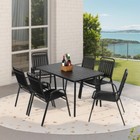 7 Pcs Outdoor Dining Set Patio Table Chairs Furniture Set Garden Armchairs Black