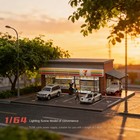 Diorama 1 64 Scale Die-cast Car Garage Building Model Led Parking Lots Scene Us
