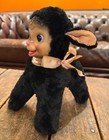Rare Vintage Bijou Rubber Face Lamb Black Sheep Plush Stuffed Animal Toy 