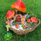 Fairy Garden - Mushroom House Set Of 6 Pcs - Miniature Figurines   Accessories K
