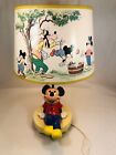 Walt Disney Mickey Mouse Nursery Lamp   Night Light W  Shade Vintage 1980s Works