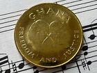 Ghana 5 Cedis 1991 Km33 Brass steel Magnetic 1-year Type Top Grade - Very Rare  
