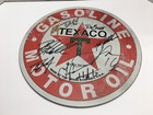 Don Garlits   John Force   7 Nhra Drivers Autographed Texaco Gasoline Metal Sign