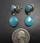 Classic Elegant Cody Hunter Navajo Turquoise Sterling Silver Earrings Pierced
