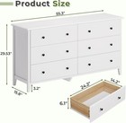 White Dresser For Bedroom 6 Drawer Double Dresser Capacity Large Chest Of Drawer