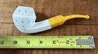 Vintage Lattice Design Bulldog Pipe  Block Meerschaum Handmade With Case 370