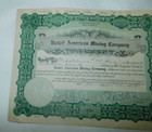1920 United American Mining Company Capital Stock Certificate