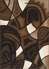 Abstract Area Rug Modern Contemporary 8x10 Rug Kilim Chocolate Brown Mocha Black