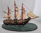 Wooden Model Clipper Sailing Ship Vintage Folk Art Handcrafted 12 5 
