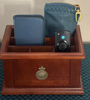 Vintage Bombay 1997 Mahogany Desk Accessory Organizer Box Office Supplies Remote